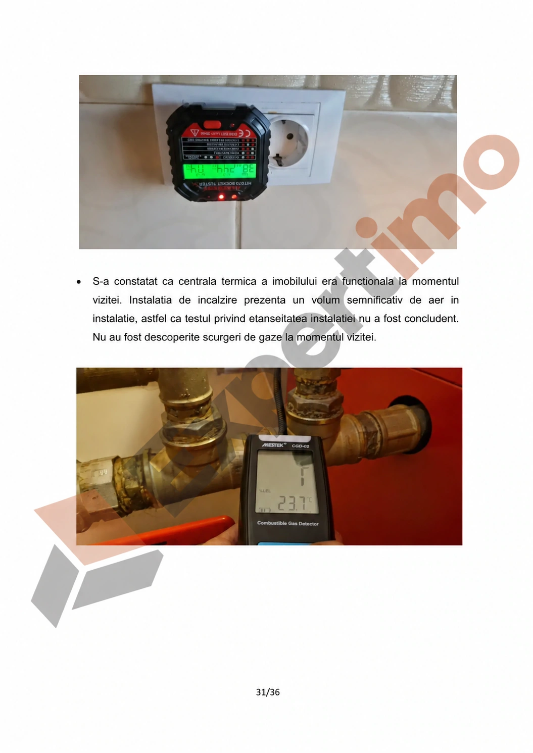 Raport complet: model de constatare cu 36 de pagini 31 Raport complet de constatare, pagina 31